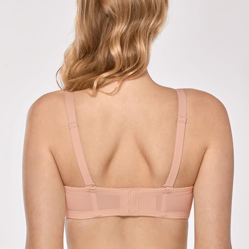 Image of DELIMIRA Women's Lightly Padded Plus Size Strapless Bras | Full Coverage, Underwire, for Large Breasts, Multiway Bra