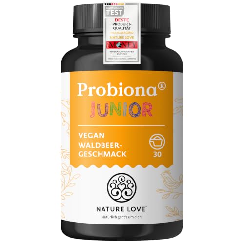 NATURE LOVE® Probiona Junior - 45g Pulver - Darmbakterien für Kinder ab 4 Jahren - 5 Bakterienstämme - mit Lactobacillus (Milchsäurebakterien), Bifidobacterium und Inulin - vegan & laborgeprüft