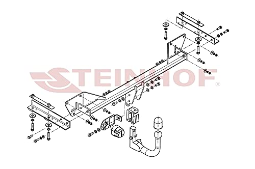 STEINHOF Gancio Traino Estraibile Verticale Per Skoda Roomster 5J (09.2006-05.2010) Con Kit Elettrico 13 Poli