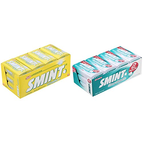 Smint Tin Limón, Caramelo Comprimido Sin Azúcar - 12 unidades de 35 gr. (Total 420 gr.) & 2H Menta Intensa, Caramelo Comprimido Sin Azúcar - 12 unidades de 35 gr. (Total 420 gr.) Cover
