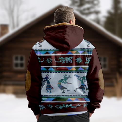 Men's Winter Coats Zip Up Vintage Fleece Lined Big and Tall Hunting Warm Plush Thicken Sherpa Long Sleeve Outerwear4