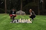 32 pieces muy resistant Large Chess Set – Ajedrez grandes para el jardín