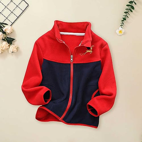 Toddler Kids Girls Boys Patchwork Coat Long Sleeve Plush Outerwear Zipper Stand Collar Jackets for 3~9 Years2