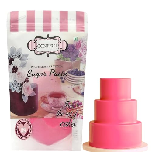Image of Confect Melon Pink Sugar Paste | Edible Fondant for Cake Decorating | Smooth Sugar Paste for Cakes, Cupcakes & Edible Cake Art | Vegan, Gluten-Free- 1 KG