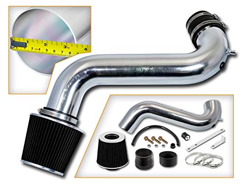 Rtunes Racing Short Ram Air Intake Kit + Filter Combo BLACK Compatible For 02-07 Dodge Ram 1500 2500 3500 3.7L V6 4.7L V8