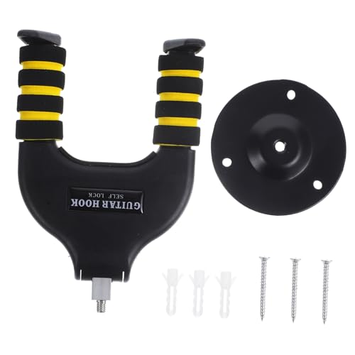 Milisten 1Pc Guitar Wall Mount Hanger with Mechanism Holder for Acoustic Electric Guitars Bass Mandolin Easy Install Space Saver Random Style