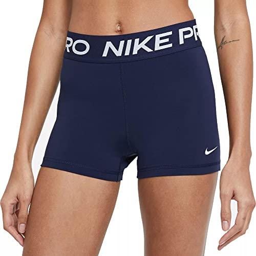 Nike Womens Pro 3 Inch Compression Shorts (Navy, Large)