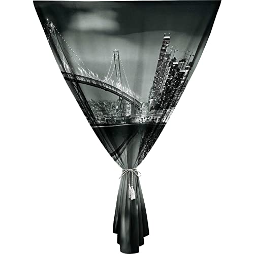 Travel Windows Blackout Curtain, Black and White Curtain