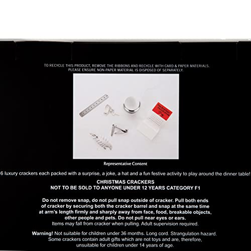Hallmark Luxury Silver & White Christmas Crackers, Pack of 6 in 1 Design, Silver & White Luxury Crackers 6 Pack - Image 2