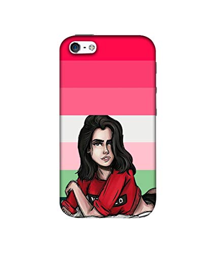 Image of Amazon Brand - Solimo Designer Lady Vector with Line 3D Printed Hard Back Case Mobile Cover for Apple iPhone 5 / 5S