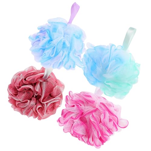 Gogogmee 4Pcs Bath Ball Gradient Color Exfoliating Shower Loofah Skin Skin for Gentle Cleansing and Relaxation Bathing Routine