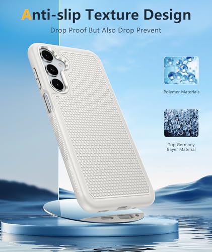 Image of FNTCASE for Galaxy A17 /A16 5G Phone Case - Samsung A17 Military Grade Drop Protection, 14ft Drop Tested, Screen Protector Included, Anti-Slip Textured, TPU+PC Dual Layer Shockproof Cover (Off-White)