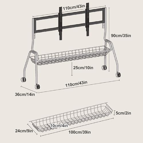 Soporte móvil para TV de 50 a 60 pulgadas con ruedas miniatura 2