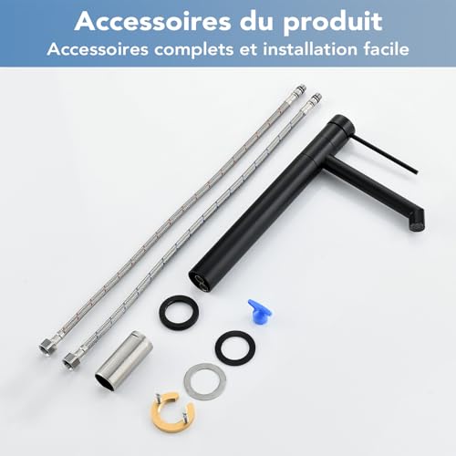 Mitigeur de lavabo pour salle de bain avec bec pivotant 360° - 8