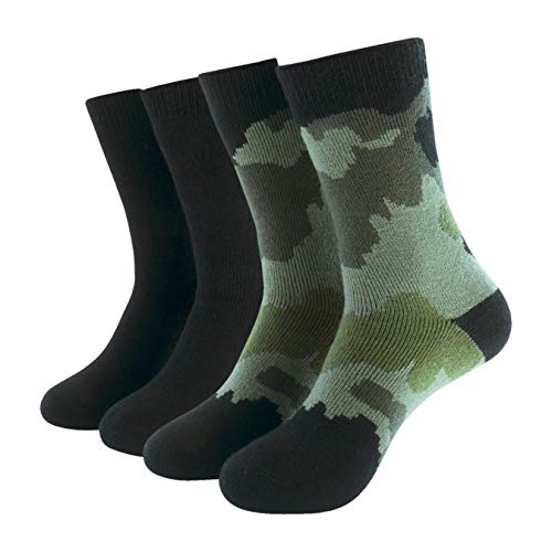 Hot Feet Boy's 2 Pairs Heavy Thermal Socks - Thick Insulated Crew
