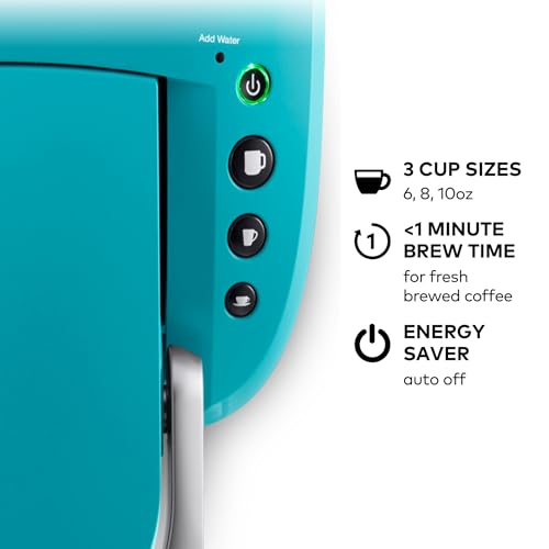 Image of Keurig K-Compact Single-Serve K-Cup Pod Coffee Maker, with 3 Brew Sizes, Smart Start Feature, 36oz Removable Reservoir, Turquoise