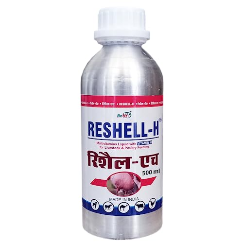 Image of REFIT ANIMAL CARE Veterinary Vitamin H Supplement for Cow, Cattle, Goat, Chicken, Layers, Broilers, Poultry and Other Livestock Animals, 500 ml, Reshell H