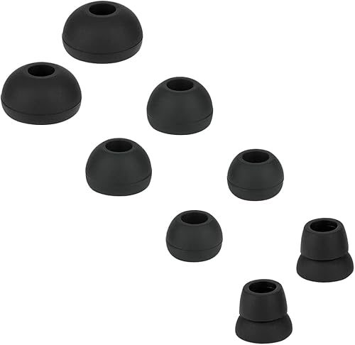 4 pares de puntas de silicona para auriculares de repuesto para auriculares compatibles con Powerbeats 1/2/3 Wireless Beats de Dre Headphones (negro)