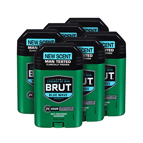 BRUT, Antiperspirant Deodorant, Solid, Blue Wave, 2 oz., (6 Pack)