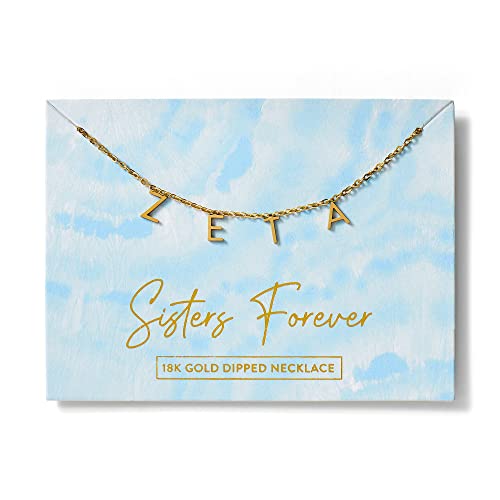 Sorority Shop Zeta Tau Alpha Necklace — ZTA Name Necklace, 18K Gold Plated Sorority Gifts Necklace, Long-Lasting Zeta Tau Alpha Gifts for Women2