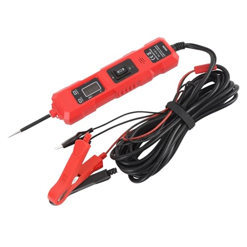 Lazmin112 Prueba de Ventilador Automático, Circuito -Tester -Multi Purpose Protección contra Sobrecarga Portátil con 2 Clips para Vehículos (Rojo)