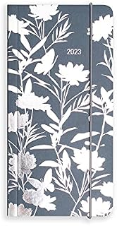 Matilda Myres 2023 Diary - Silver Butterfly - Slim Weekly Notes Diary - Grey