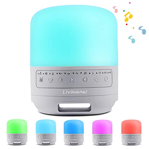 White Noise Machine with Night Light, Sleep Machine for Baby and Adults with 35 Hi-Fi Soothing Sounds & Timer, Noise Machine for Sleeping, Rechargeable Sound Machine for Home, Office, Travel (Grey)