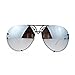 SA106 Rimless Retro Vintage Style Oversize Mirror Lens Aviator Sunglasses Black Mirror