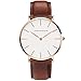 Produktbild Herren Uhren, Allskid Minimalistischer Stil PU Leder Uhrenarmband Weiß Dial Mode Casual Quarz Armbanduhren Men's Watches (40mm, Braun+Gold)