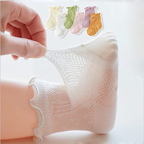 Sywwlov 6 Pack Baby Girls Princess Ruffles Lace Socks Toddler Summer Cotton Dress Ankle Socks4