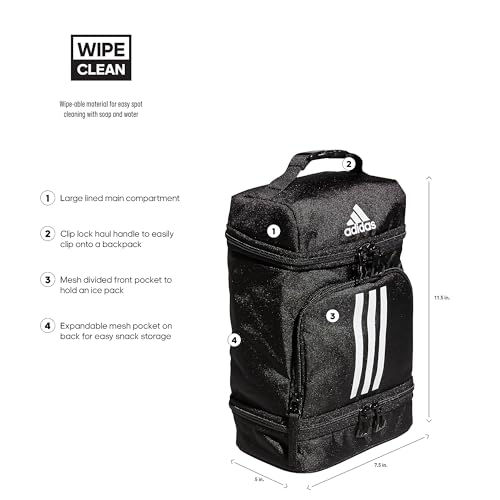 adidas Excel Backpack (34L) + Insulated Lunch Bag (6L), Black/Gold Metallic + Black/White, One Size2