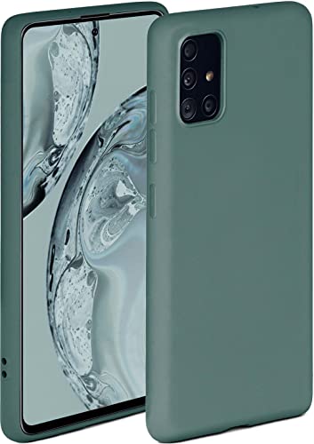 ONEFLOW Soft Case kompatibel mit Samsung Galaxy A71 Hülle aus Silikon, erhöhte Kante für Bildschirmschutz, zweilagig, weiche Handyhülle - matt Petrol Cover