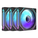 TZMRIT Prism 4 Pro RGB Lüfter 120mm Schwarz,5V 3PIN Motherboard Synchronisierbarer 4PIN Spiegel PWM ARGB PC Gehäuse Lüfter (Black1-X3)