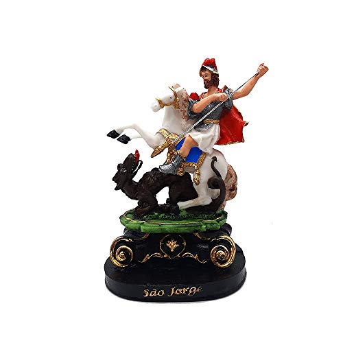 Imagem De São Jorge Escultura Em Resina De 20cm Estatua Ogum