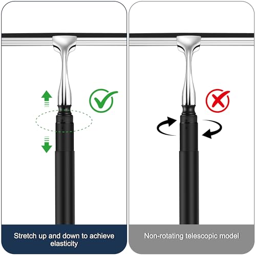 Image of 12-51'' Telescopic Window Squeegee for High Windows, 2-in-1 Window Cleaning Kit with Extra Silicone Blade & Hook, Professional Squeegee for Shower Glass Doors (Window Squeegee Set)