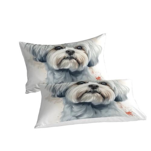 Housse de couette imprimé 3D chien sisch en microfibre super douce