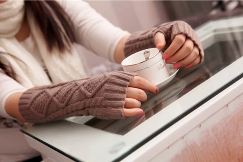 Hot Crochet Knitting Wool Braided Wrist Hand Arm Warmer Mitten Fingerless Gloves whf145 (WHF145-J-5)