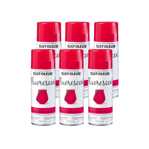 Image of Rust-Oleum 342569 Specialty Fluorescent Spray Paint, 11 oz, Pink, 6 Pack