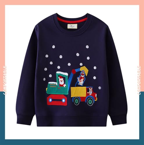 Boys Sweatshirts Casual Sweatshirts Cotton Sweatshirts Long Sleeve T-shirts Crew Neck Cartoon Tops for Boys-6103