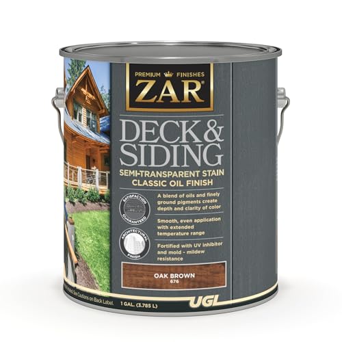 ZAR Deck & Siding Semi-Transparent Stain, Oak Brown, 1 Gallon