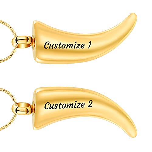 constantlife Cremation Ashes Necklace Wolf Tooth Shape Stainless Steel Pendant Memorial Urn Jewelry with Filling Kit2