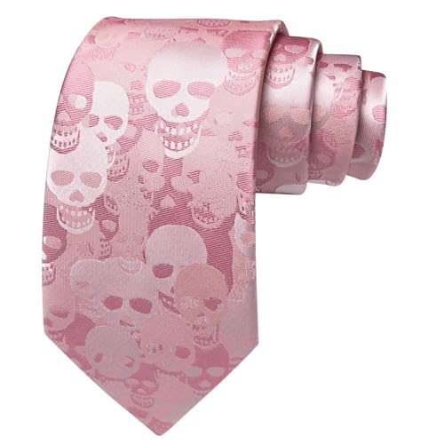 Image of Barry.Wang Man Tie Sets Skull Ties Animal Extra Long Necktie Silk Woven Handkerchief Cufflinks Festival Party Gift