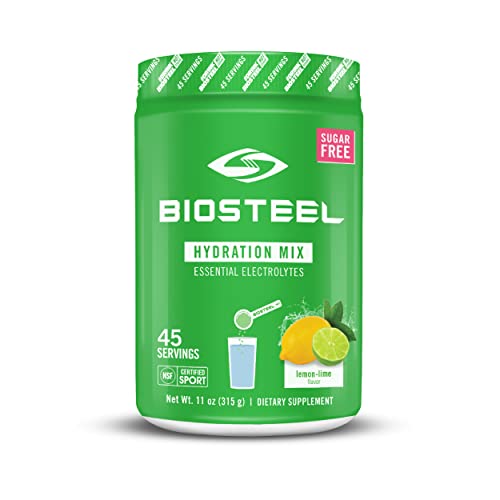 BioSteel Hydration Mix, Sugar-Free with Essential Electrolytes and B Vitamins, Lemon-Lime, 45 Servings