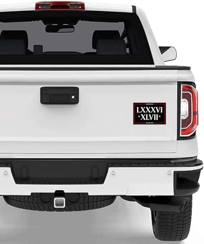 Image of 2 Pack 86 47 Car Magnet - Roman Numerals LXXXVI XLVII Car Magnets Auto Truck Fridge Magnetic Decal Bumper Magnet