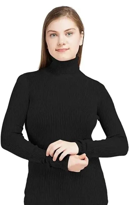 Black & White Premium High-Neck Women’s – Soft & Warm Everyday Essential