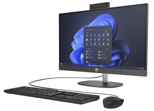 Image of HP ProOne 245 G10 All-in-One 23.8 inch, AMD Athlon Silver 7120U, 4GB Ram, 128GB SSD, Windows 11 Home, Black, Spanish Keyboard.