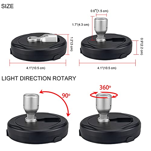 Hamvidne Wireless Led Spotlight, Battey Powered Picture Lights, Uplighting Indoor, Puck Lights With Remote, Stick Spot Lights For Wall Art Display Dartboard Painting Artwork Accent-Silver #TOP6