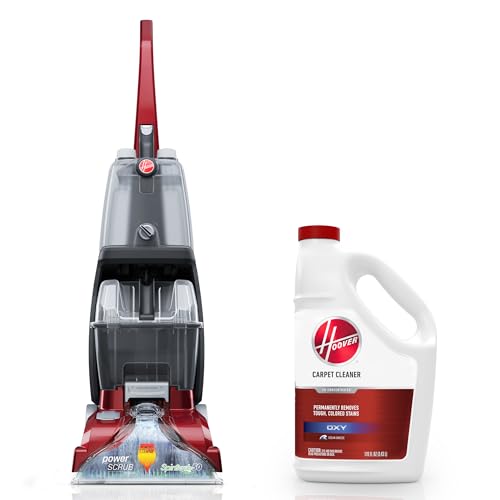 Image of Hoover PowerScrub Deluxe Carpet Cleaner Machine, Upright Shampooer, FH50150NC + Hoover Oxy Deep Cleaning Carpet Shampoo, 116 oz Formula, AH31936