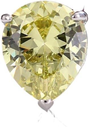 925 Sterling Silver Shining Yellow diamond ring in the shape of a water drop Wedding ring Engagement ring CZ ring Emerald cut rings Diamond Rings Women jewelry rings statement