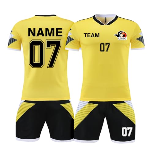 LAIFU Custom Soccer Jersey, Personalized Name,Team Name,Number,Logo Soccer Kits Yellow